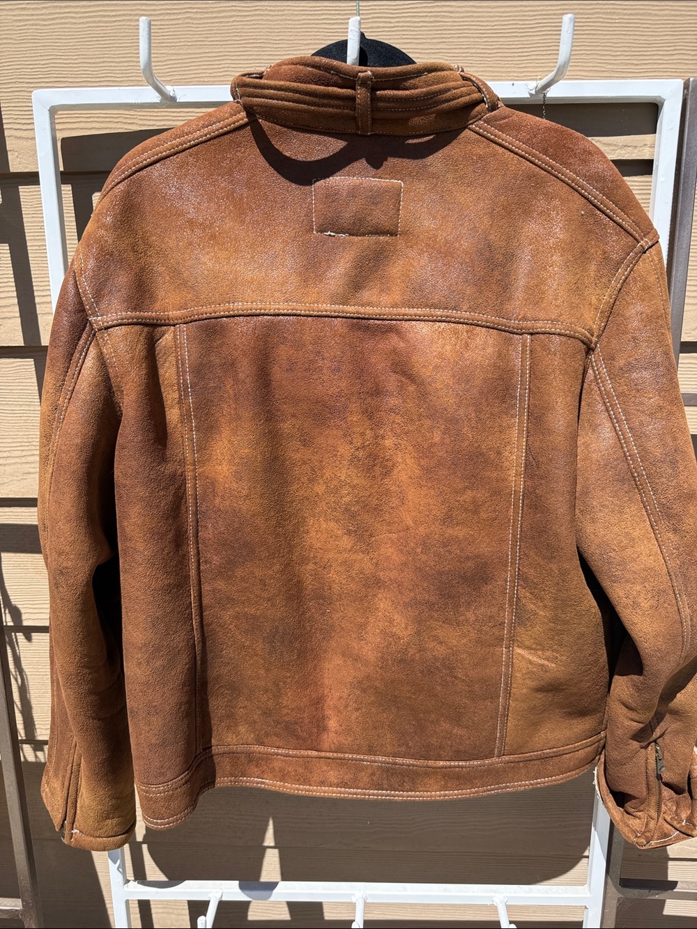 Guess Y2K New Unisex Brown Faux Suede Bomber Jacket with Shearling/ pockets "L" - Picture 11 of 17